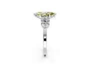Cluster Engagement Ring Setting for Fancy Yellow Marquise Center with 2-Row Shoulder Clusters and Prong Head in Sterling Silver