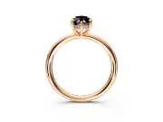 Hidden Halo Engagement Ring Setting for Fancy Black Marquise Center with Thin Rounded Band and Prong Head in Rose Gold