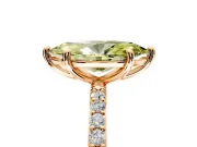 Solitaire Engagement Ring Setting for Fancy Yellow Marquise Center with Pave Accents and Prong Head in Rose Gold