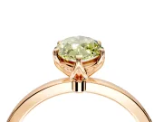 Solitaire Engagement Ring Setting for Fancy Yellow Marquise Center with Thin Rounded Plain Band and Prong Head in Rose Gold