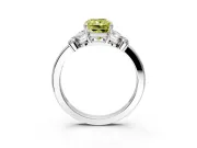 Solitaire Engagement Ring Setting for Fancy Yellow Radiant Cut Center with Marquise Flower Shoulders and Prong Head in Sterling Silver