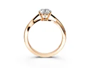 Solitaire Engagement Ring Setting for Oval Center with Plain Bypass Twist Band and Prong Head in Rose Gold