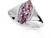 Tension Engagement Ring Setting for Fancy Pink Marquise Center with Wide Tapered Band and Tension Head in Platinum