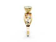 Solitaire Engagement Ring Setting for Fancy Yellow Princess Cut Center with Criss-Cross Accent Band and Prong Head in Yellow Gold