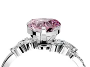 Solitaire Engagement Ring Setting for Fancy Pink Heart-Shaped Center with Marquise Accent Twist Band and Prong Head in White Gold