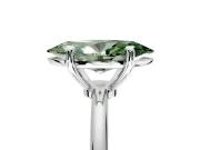 Minimalist Solitaire Engagement Ring Setting for Fancy Green Marquise Center with Thin Band and Prong Head in White Gold