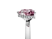 Hidden Halo Engagement Ring Setting for Fancy Pink Heart-Shaped Center with Plain Band and Tall Prong Head in Platinum