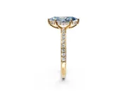 Solitaire Engagement Ring Setting for Fancy Blue Marquise Center with Fine Pave Band and Prong Head in Yellow Gold