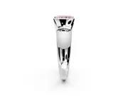 Tension Engagement Ring Setting for Fancy Pink Radiant Cut Center with Wide Flat Band and Tension Head in Platinum