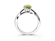 Solitaire Engagement Ring Setting for Fancy Yellow Radiant Cut Center with Plain Bypass Twist Band and Prong Head in Platinum
