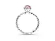Solitaire Engagement Ring Setting for Fancy Pink Marquise Center with Plain Twisted Rope Band and Prong Head in White Gold