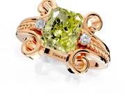 Solitaire Engagement Ring Setting for Fancy Yellow Radiant Cut Center with Twisted Band and Scroll Prong Head in Rose Gold