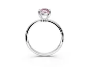 Minimalist Solitaire Engagement Ring Setting for Fancy Pink Marquise Center with Thin Band and Prong Head in Sterling Silver