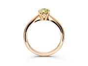 Solitaire Engagement Ring Setting for Fancy Yellow Pear-Shaped Center with Knife Ridge Band and Claw Prong Head in Rose Gold