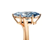 Solitaire Engagement Ring Setting for Fancy Blue Marquise Center with Plain Bypass Twist Band and Prong Head in Rose Gold