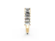 Baguette Lab-Grown Diamond Half Eternity Wedding Band with Shared-Prong Setting in Yellow Gold