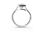 Solitaire Engagement Ring Setting for Princess Cut Center with V Split Shank and Bezel Head in Platinum