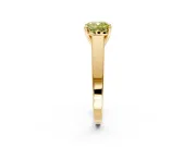 Solitaire Engagement Ring Setting for Fancy Yellow Cushion Cut Center with Tapered Split Shoulders and Prong Head in Yellow Gold