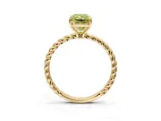 Solitaire Engagement Ring Setting for Fancy Yellow Radiant Cut Center with Plain Twisted Rope Band and Prong Head in Yellow Gold