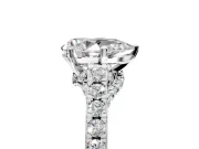 Solitaire Engagement Ring Setting for Pear-Shaped Center with Crossover Accents and Prong Head in Platinum