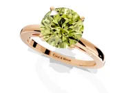 Solitaire Engagement Ring Setting for Fancy Yellow Round Cut Center with Basket Rail and Prong Head in Rose Gold