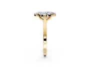 Solitaire Engagement Ring Setting for Marquise Center with Tapered Shoulders and Prong Head in Yellow Gold