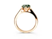 Solitaire Engagement Ring Setting for Fancy Green Heart-Shaped Center with Channel Accents and Prong Head in Rose Gold