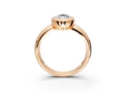 Solitaire Engagement Ring Setting for Marquise Center with Wide Band and Bezel Head in Rose Gold