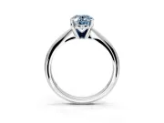 Solitaire Engagement Ring Setting for Fancy Blue Oval Center with Knife Ridge Band and Claw Prong Head in Platinum