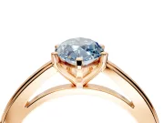 Solitaire Engagement Ring Setting for Fancy Blue Marquise Center with Flat-Sided Plain Band and Prong Head in Rose Gold