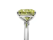 Solitaire Engagement Ring Setting for Fancy Yellow Radiant Cut Center with Straight Thin Band and Prong Head in Sterling Silver