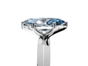 Solitaire Engagement Ring Setting for Fancy Blue Marquise Center with Wide Knife Ridge Band and Prong Head in White Gold