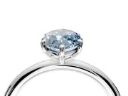 Low-Set Solitaire Engagement Ring Setting for Fancy Blue Marquise Center with Thin Plain Band and Prong Head in White Gold