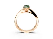 Solitaire Engagement Ring Setting for Fancy Green Marquise Center with Princess Cut Channel Band and Prong Head in Rose Gold