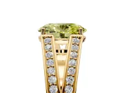Split Shank Engagement Ring Setting for Fancy Yellow Oval Center with Pave Split Shank and Prong Head in Yellow Gold