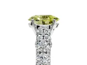 Solitaire Engagement Ring Setting for Fancy Yellow Oval Center with Pave Cathedral Shoulders and Prong Head in Sterling Silver