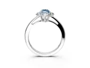 3 Stone Engagement Ring Setting for Fancy Blue Marquise Center with Low-Set Round Cut Accents and Prong Head in Platinum