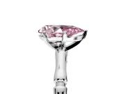 Solitaire Engagement Ring Setting for Fancy Pink Pear-Shaped Center with Bamboo Band and Prong Head in Sterling Silver