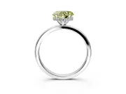 Hidden Halo Engagement Ring Setting for Fancy Yellow Heart-Shaped Center with Plain Band and Tall Prong Head in Sterling Silver