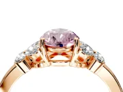 Solitaire Engagement Ring Setting for Fancy Pink Pear-Shaped Center with Marquise Flower Shoulders and Prong Head in Rose Gold