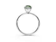 Solitaire Engagement Ring Setting for Fancy Green Marquise Center with Straight Thin Band and Prong Head in Platinum