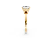 Solitaire Engagement Ring Setting for Asscher Cut Center with Plain Band and Tulip Prong Head in Yellow Gold
