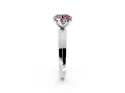 Solitaire Engagement Ring Setting for Fancy Pink Round Cut Center with Wide Knife Ridge Band and Prong Head in Platinum