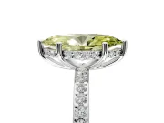 Solitaire Engagement Ring Setting for Fancy Yellow Marquise Center with Fine Pave Band and Prong Head in Sterling Silver