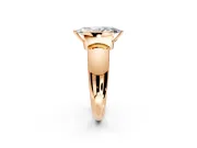 Tension Engagement Ring Setting for Marquise Center with Wide Flat Band and Tension Head in Rose Gold