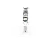 Baguette Lab-Grown Diamond Half Eternity Wedding Band with Shared-Prong Setting in Platinum
