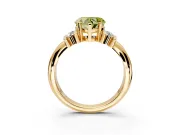 Solitaire Engagement Ring Setting for Fancy Yellow Heart-Shaped Center with Grooved Bar Accent Band and Prong Head in Yellow Gold