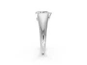 Tension Engagement Ring Setting for Pear-Shaped Center with Wide Tapered Band and Tension Head in Sterling Silver