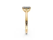 Solitaire Engagement Ring Setting for Emerald Cut Center with Narrow Cathedral Band and Prong Head in Yellow Gold