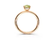 Hidden Halo Engagement Ring Setting for Fancy Yellow Pear-Shaped Center with Thin Rounded Band and Prong Head in Rose Gold